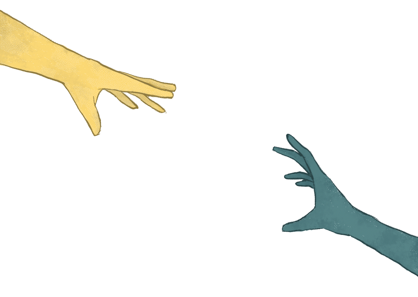 Reaching hands
